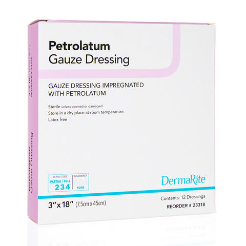 Petrolatum Impregnated Gauze, 3" X 18" [ 12 Pack ]