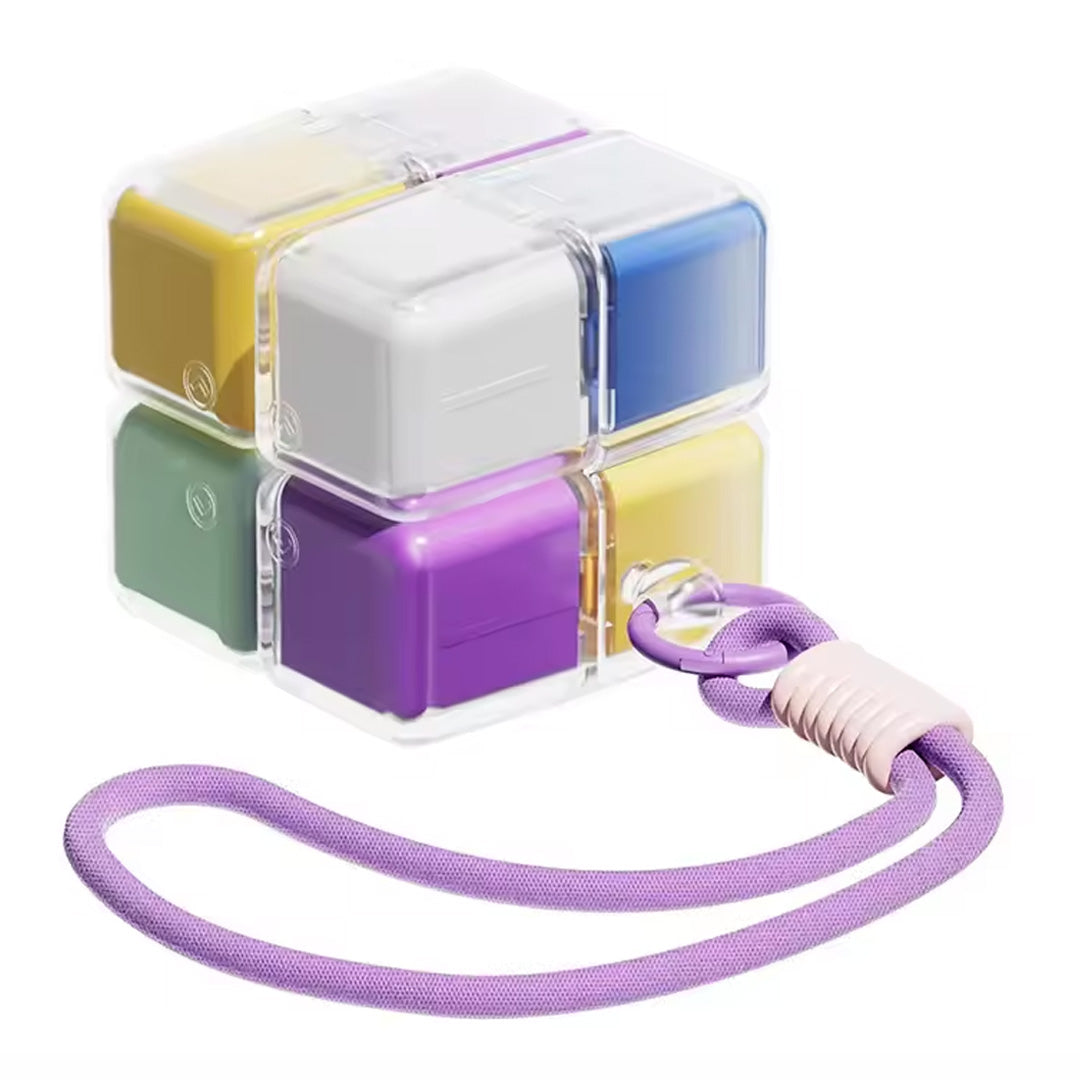 Overt Rubix Cube Pill Box with Lanyard – Portable 8 Grids