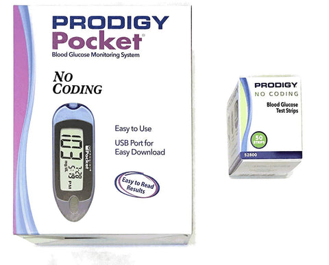 Prodigy Pocket Blood Glucose Monitoring System [+] 50 Test Strips