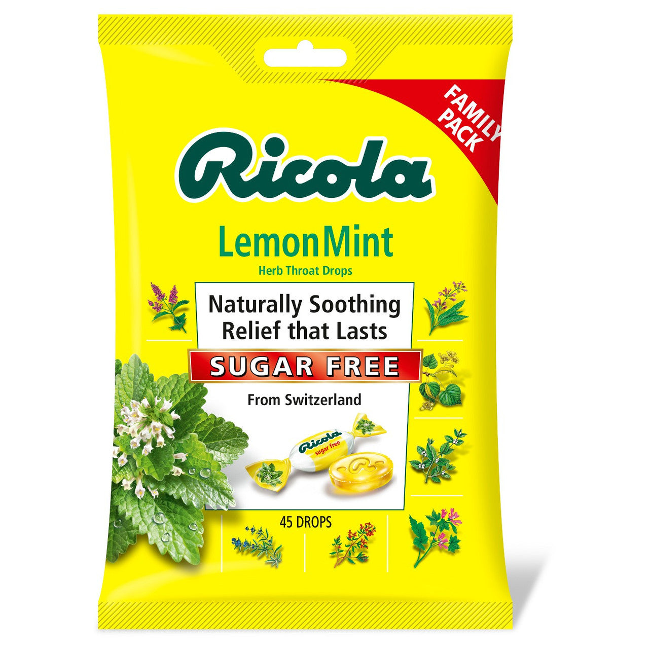 Ricola Cough Drops Sugar free Lemon Mint 45ct