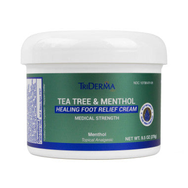TriDerma Tea Tree & Menthol Healing Foot Relief Cream Jar 9.5oz by TriDerma available at Diabetic Pro