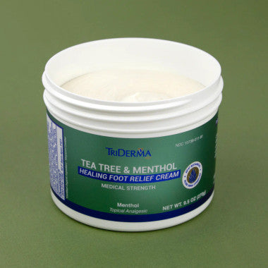 TriDerma Tea Tree & Menthol Healing Foot Relief Cream Jar 9.5oz