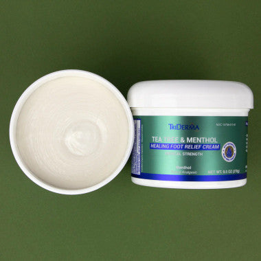 TriDerma Tea Tree & Menthol Healing Foot Relief Cream Jar 9.5oz