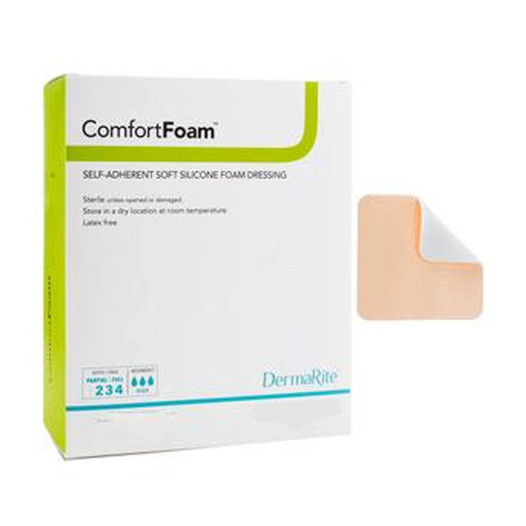 Comfortfoam Wound Dressing With Soft Silicone Adhesive, 4" X 5" [ 10 Pack ]