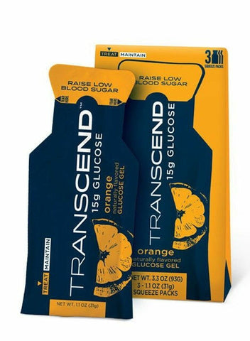 TRANSCEND 15g Glucose Gel Orange  - Pouch (3 Pack)