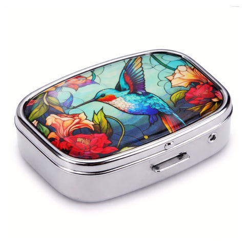 Overt Travel Metal Pill Organizer - Small Portable Case for Medications
