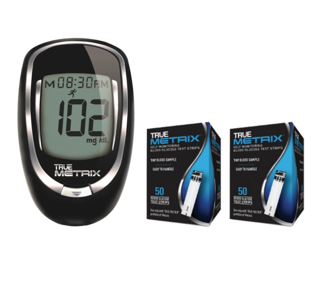 TRUE Metrix Meter [+] Metrix 100 Test Strips , Lancing Device For GLucose Care