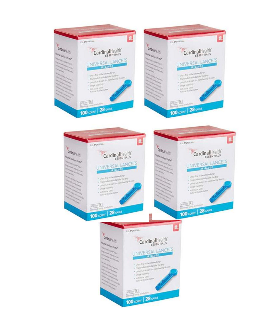 Cardinal Health ReliaMed Twist Top Lancets 28G 100/BX [5 Pack] For GLucose Care