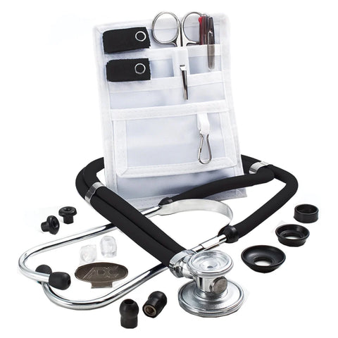 Adscope Sprague Stethoscope With Accessory Pack - Black