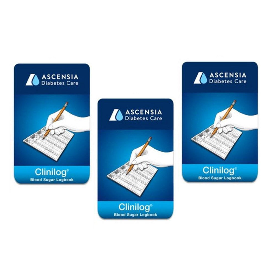 Ascensia Bayer Clinilog LogBook [3 pack] For Glucose Care