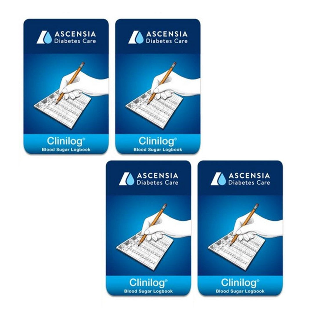  Ascensia Bayer Clinilog LogBook [4 pack] For Glucose Care