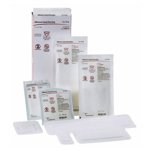 Cardinal Health™ Adhesive Island Dressing, 4" x 4"with 2"x 2" Pad