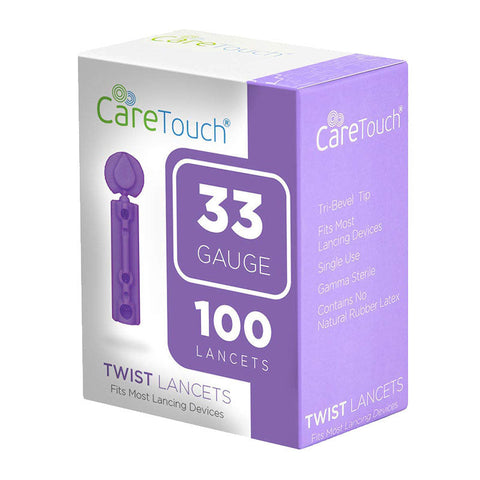 Care Touch Twist Top Lancets 33 Gauge 100ct #CTLAN10033