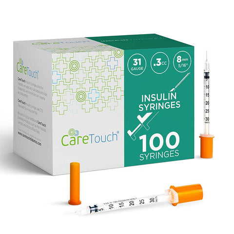 Care Touch U-100 Insulin Syringes 31g 5/16" - 8mm .3cc #CTIS313