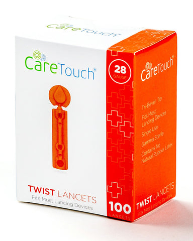 Care Touch Twist Top Lancets 28 Gauge 100ct #CTLAN10028