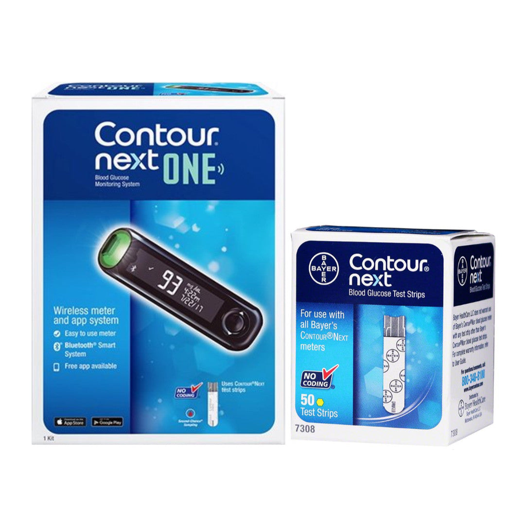 Ascensia Bayer Contour Next ONE Meter [+] NEXT 50 Test Strips For Glucose Care