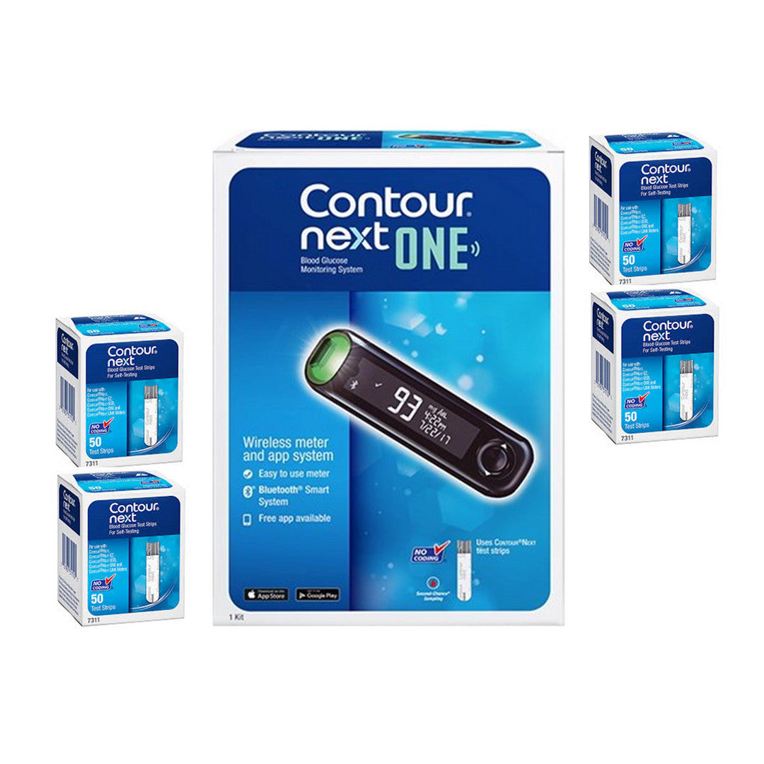 Ascensia Bayer Contour Next ONE Meter [+] NEXT 200 Test Strips For Glucose Care 