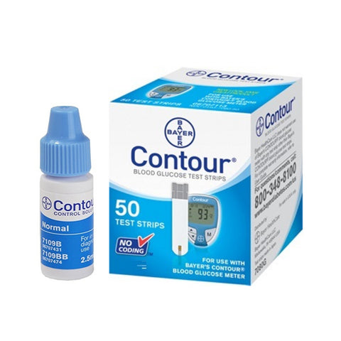 Ascensia Bayer Contour 50 Test Strips [+] Contour Normal Control Solution For Glucose Care