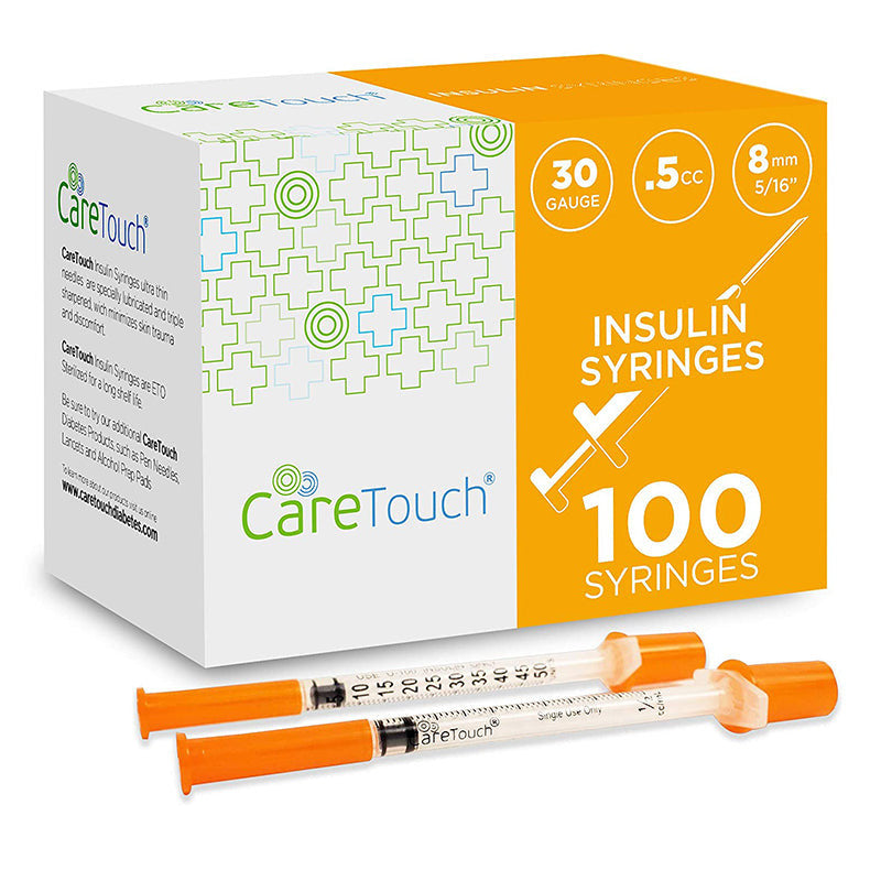 Care Touch U-100 Insulin Syringes 30g 5/16" - 8mm .5cc #CTIS305