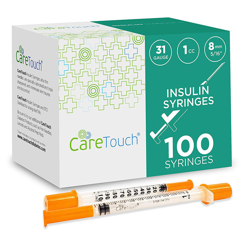 Care Touch U-100 Insulin Syringes 31g 5/16"-8mm 1cc #CTIS311