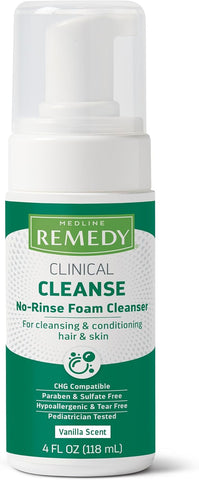 Remedy Clinical No-Rinse Foam Cleanser, Vanilla Scent, 4oz