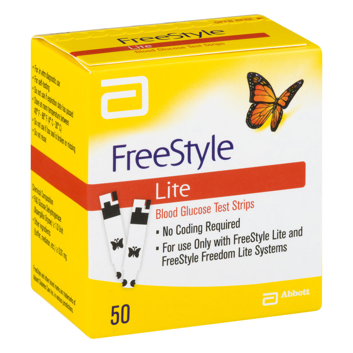 Abbott FreeStyle Lite 50 Test Strips For Glucose Care