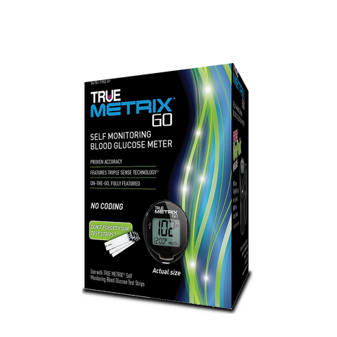 TRUE METRIX GO Meter Starter Kit with 100 Test strips, Lancets 30G and Control Solution