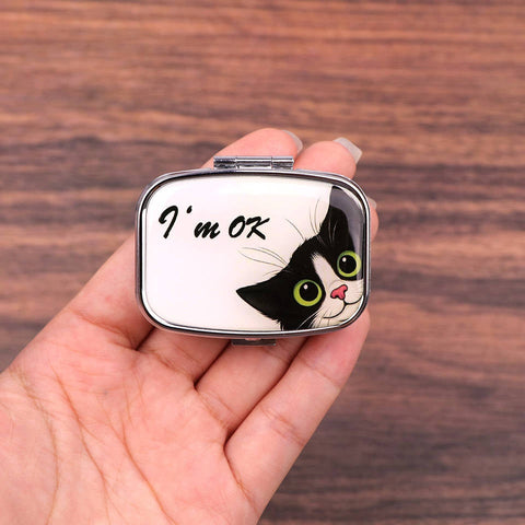 Overt Travel Metal Pill Organizer - Small Portable Case for Medications