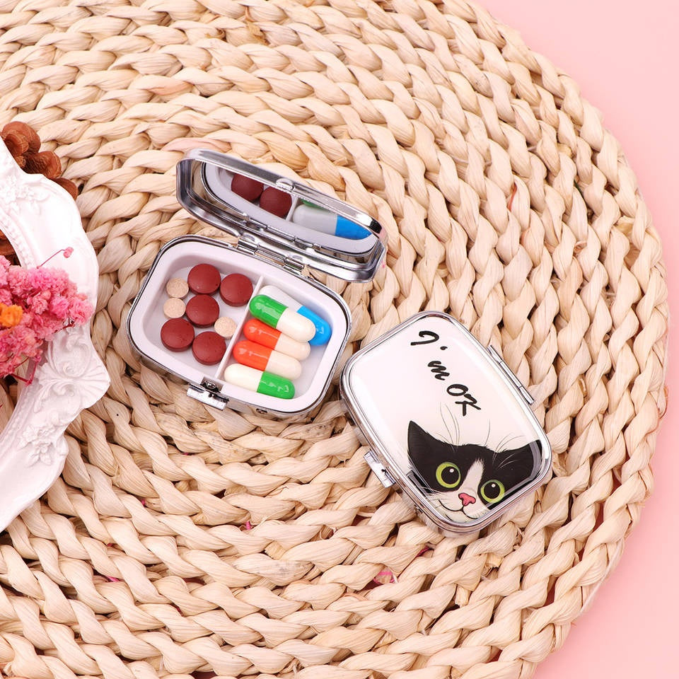 Overt Travel Metal Pill Organizer - Small Portable Case for Medications by Curative Diagnostics available at Diabetic Pro