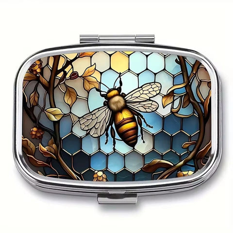 Overt Travel Metal Pill Organizer - Small Portable Case for Medications
