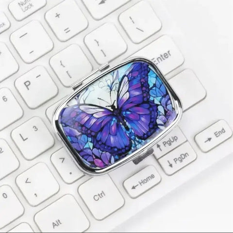 Overt Travel Metal Pill Organizer - Small Portable Case for Medications