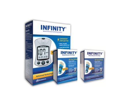 Infinity Glucose Meter Kit [+] 100 Test Strips  For GLucose Care