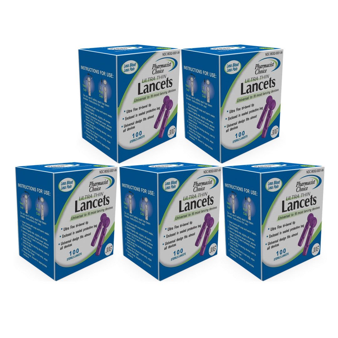 Clever Choice Pharmacist Choice Twist Top 30G Lancets 100s [5 Pack] For Glucose Care 