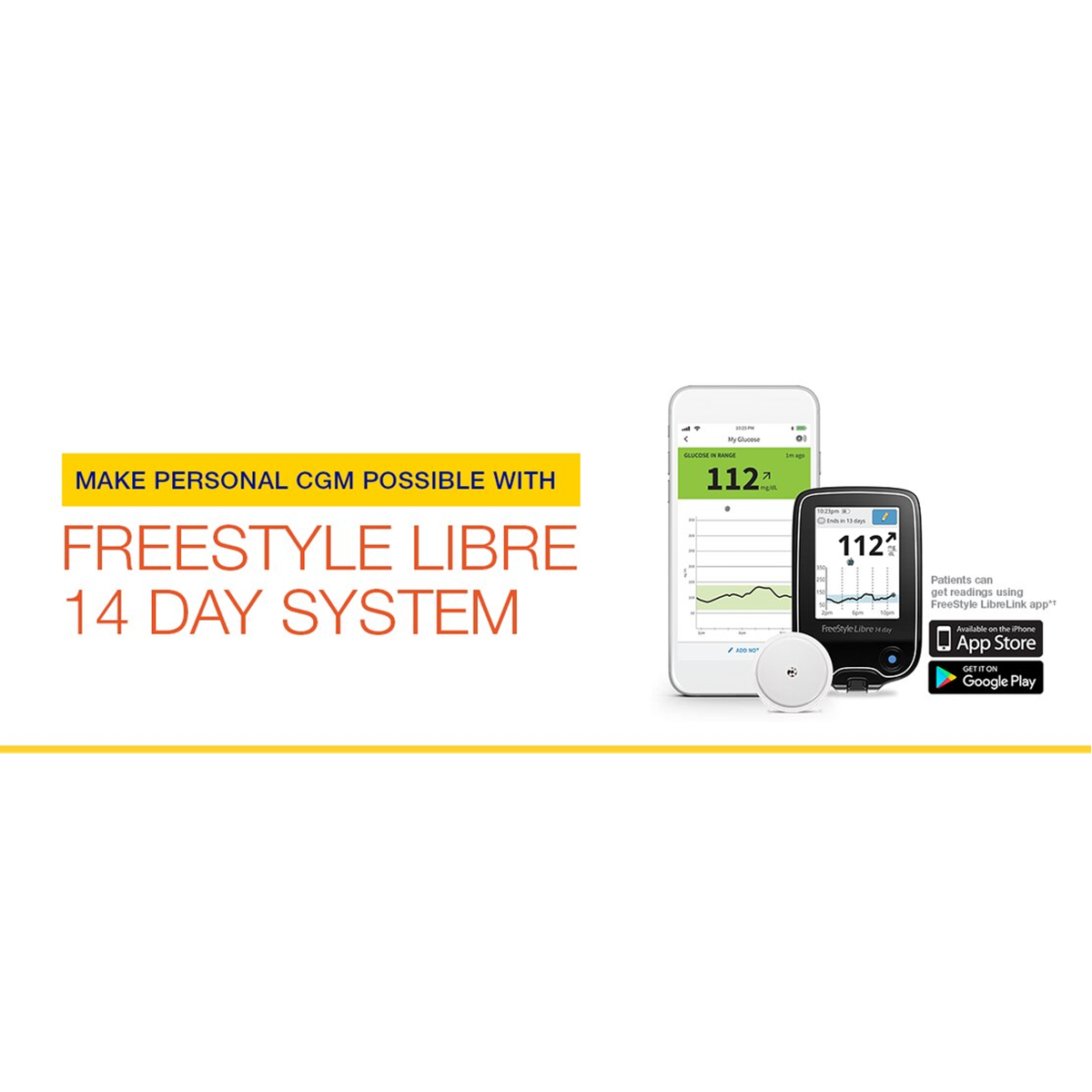 FreeStyle Libre 2 Reader with Sensor Starter Kit for Continuous Glucose Monitoring