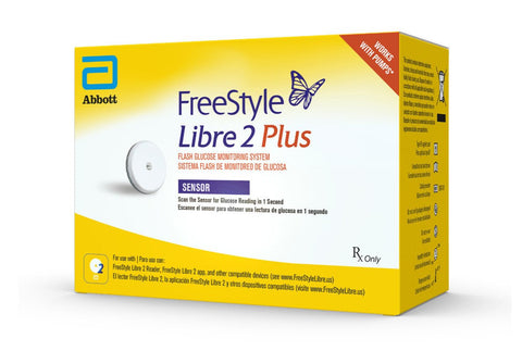 FreeStyle Libre 2 Plus CGM Sensors Works with Insulin Pumps** [ 2 Pack ]