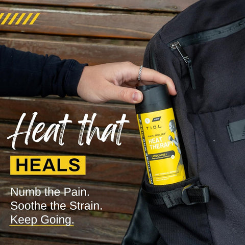 TIDL Heat Therapy Spray with Lidocaine - Plant-Based Pain Relief for Pre-Workout & Post-Training Recovery | 3 oz