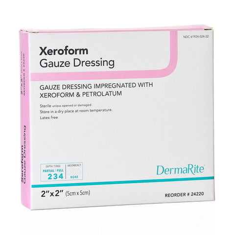Derma-Rite Xeroform Gauze Wound Dressing, 2" X 2" [ 25 Pack ] by Diabetic Pro available at Diabetic Pro