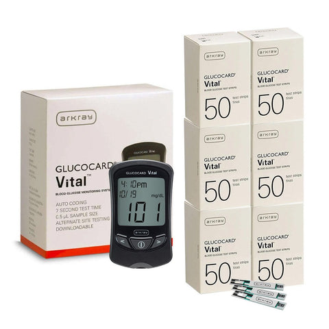 Arkray Glucocard Vital Meter with Vital 300 Test Strips