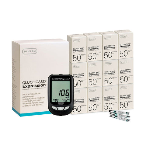 Arkray Glucocard Expression Meter with Expression 600 Test Strips