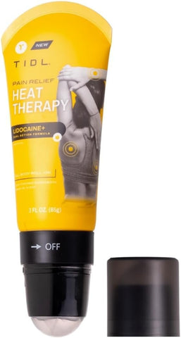 TIDL Heat Therapy Roll-On - Maximum Strength Lidocaine Pain Relief for Muscles & Joints | Warming Formula for Targeted Application | 3 oz