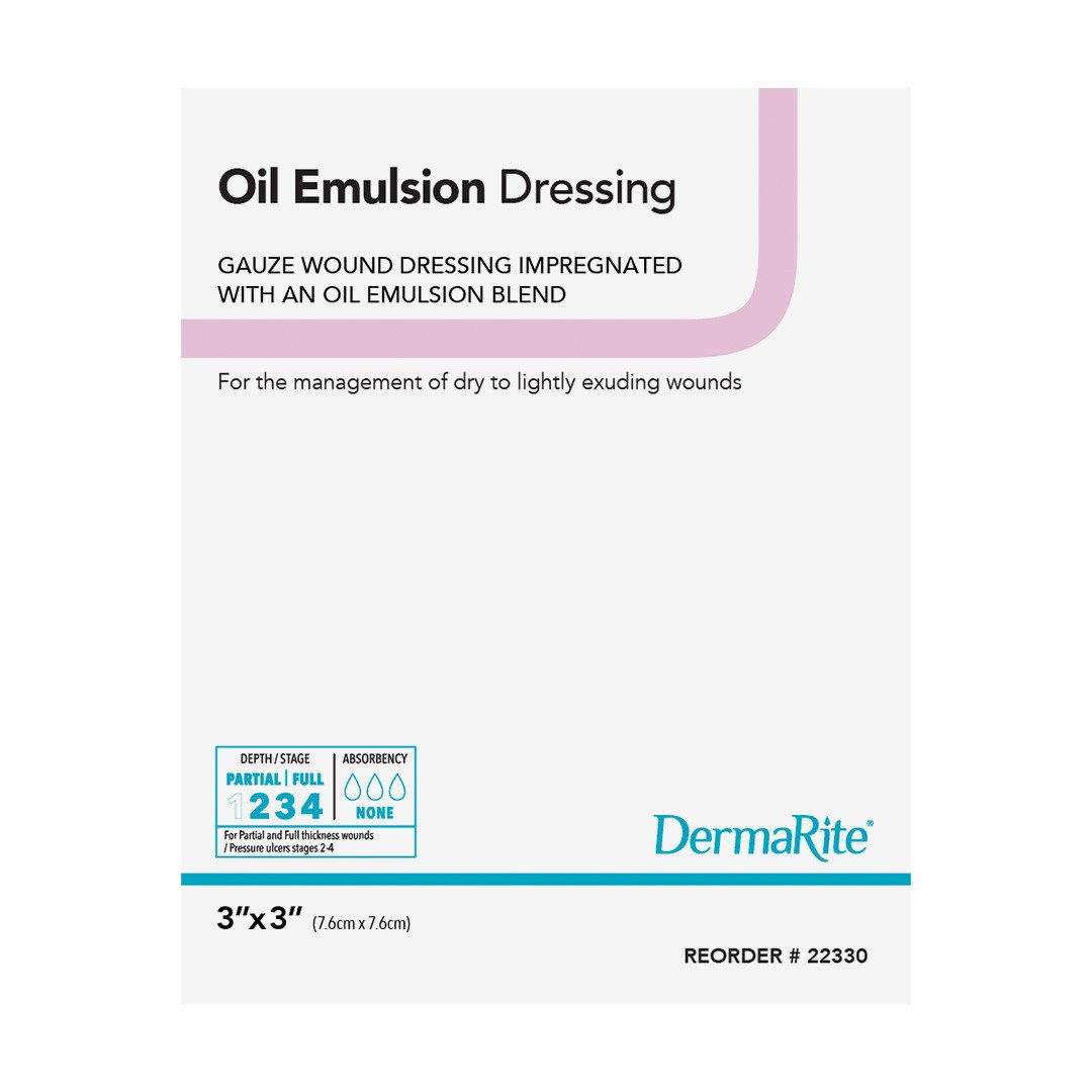 Dermarite Oil Emulsion Non-adherent Wound Dressing, 3" X 3"