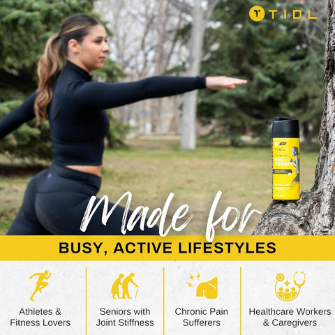 TIDL Heat Therapy Spray with Lidocaine - Plant-Based Pain Relief for Pre-Workout & Post-Training Recovery | 3 oz