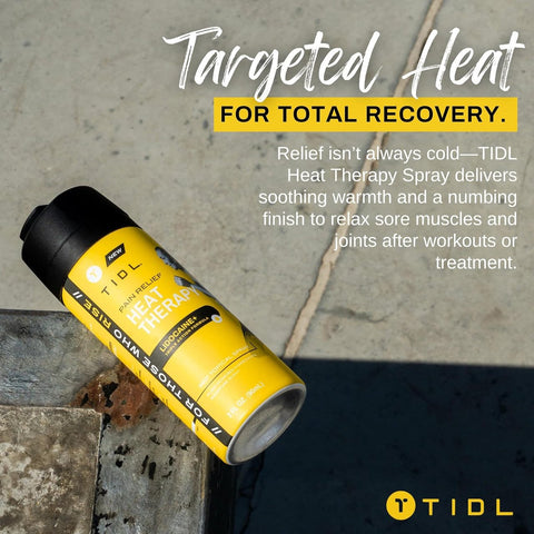 TIDL Heat Therapy Spray with Lidocaine - Plant-Based Pain Relief for Pre-Workout & Post-Training Recovery | 3 oz