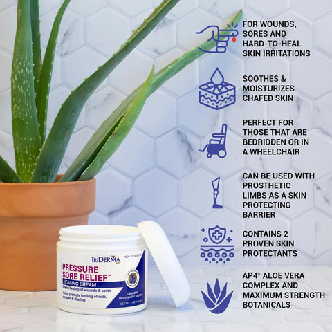 Triderma Pressure Sore Relief Healing Cream, 4 oz
