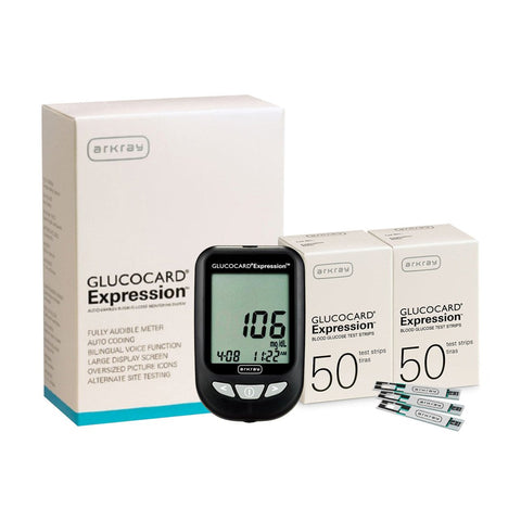 Arkray Glucocard Expression Meter with Expression 100 Test Strips