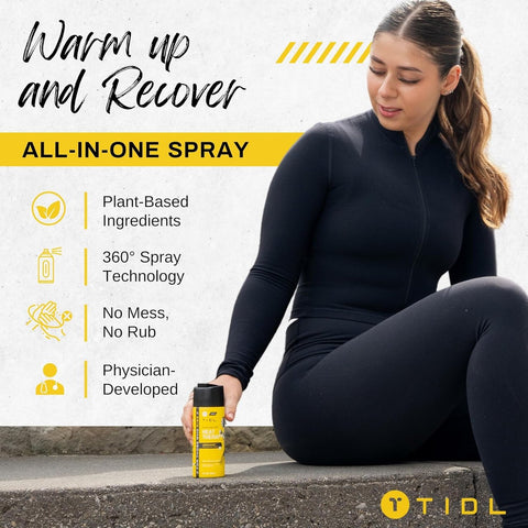 TIDL Heat Therapy Spray with Lidocaine - Plant-Based Pain Relief for Pre-Workout & Post-Training Recovery | 3 oz