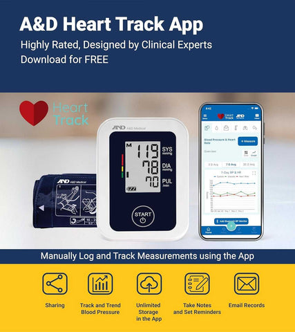 A & D Cuff Blood Pressure Monitor With AC Adaptor 6.3" - 9.4" Small Cuff