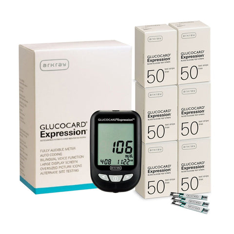 Arkray Glucocard Expression Meter with Expression 300 Test Strips by ARKRAY USA Inc available at Diabetic Pro