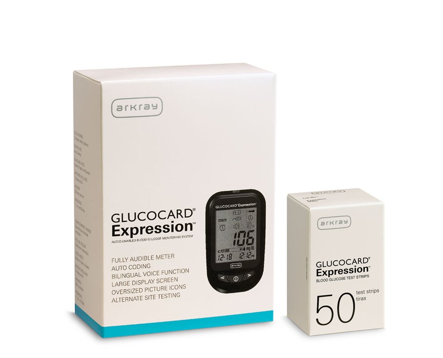 Arkray Glucocard Expression Meter with Expression 50 Test Strips