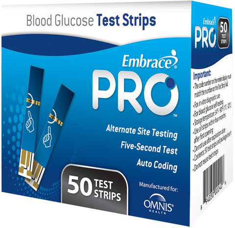 Omnis Health Embrace PRO Blood Glucose Test Strips 200ct